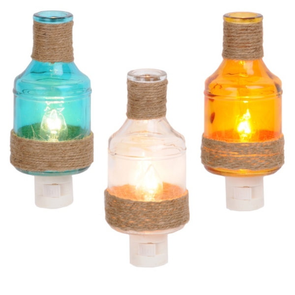Burlap Bottle Night Light Kirklands Home