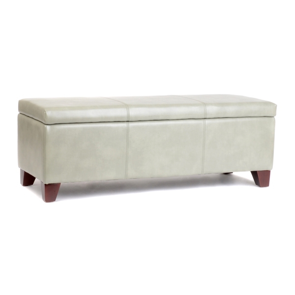 Luisa Gray Bonded Leather Storage Bench Kirklands Home