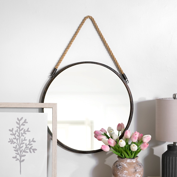 Metal Rope Wall Mirror Kirklands, How To Hang A Mirror On Wall With String