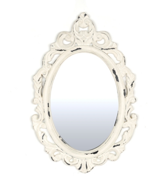 white oval vintage frame