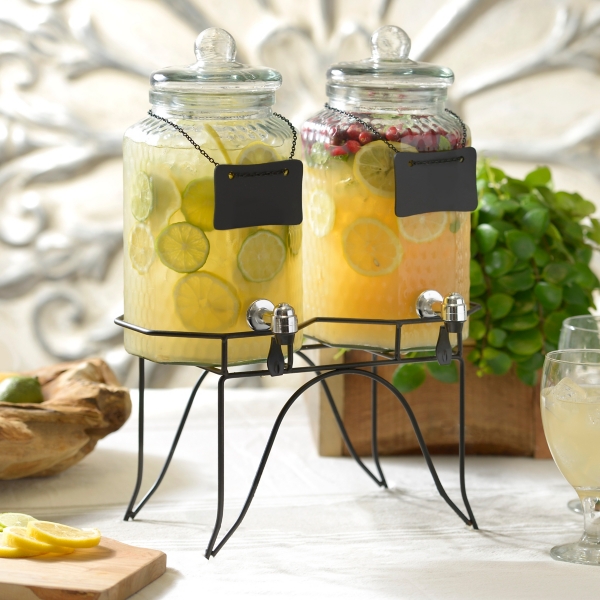 Hammered Glass Twin Beverage Dispensers Kirklands Home
