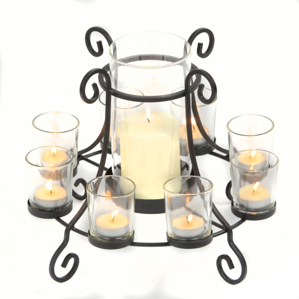 black candle holder centerpiece