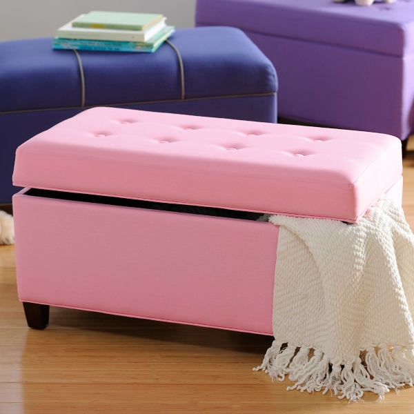 Girls Pink Storage Bench | Kirklands