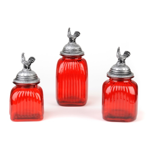 Red Rooster Canisters Set Of 3 Kirklands Home   128561