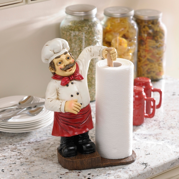 chef statue paper towel holder        <h3 class=