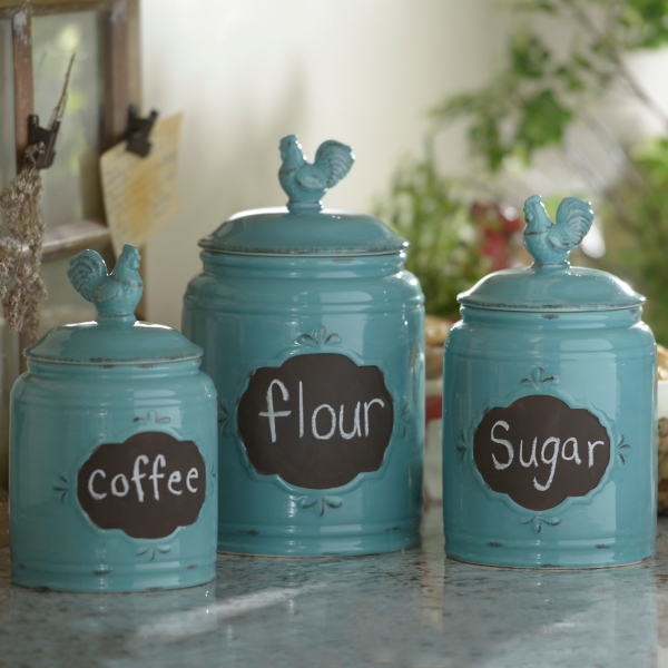 Farm House Flour Canister Large Canister Farmhouse Style Ceramic Flour  Canister 