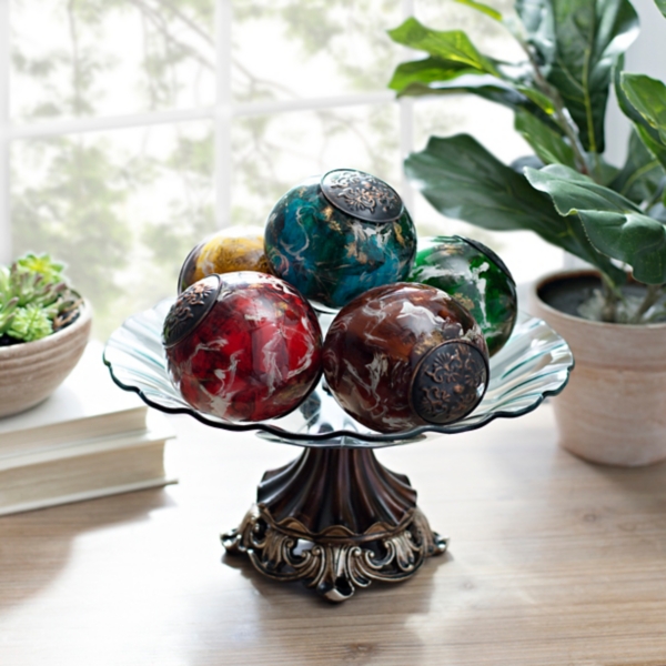 decorative glass orbs