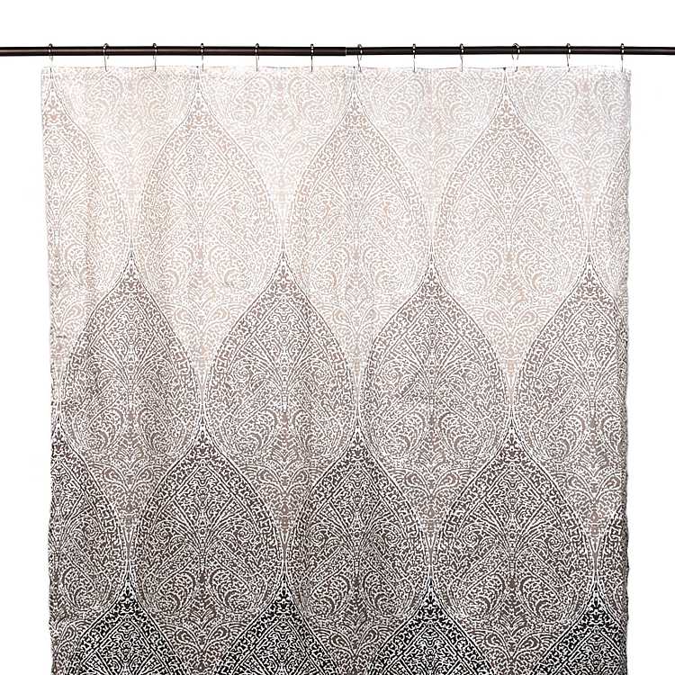 Tan Filigree Shower Curtain Kirklands, Tan And Gray Shower Curtains