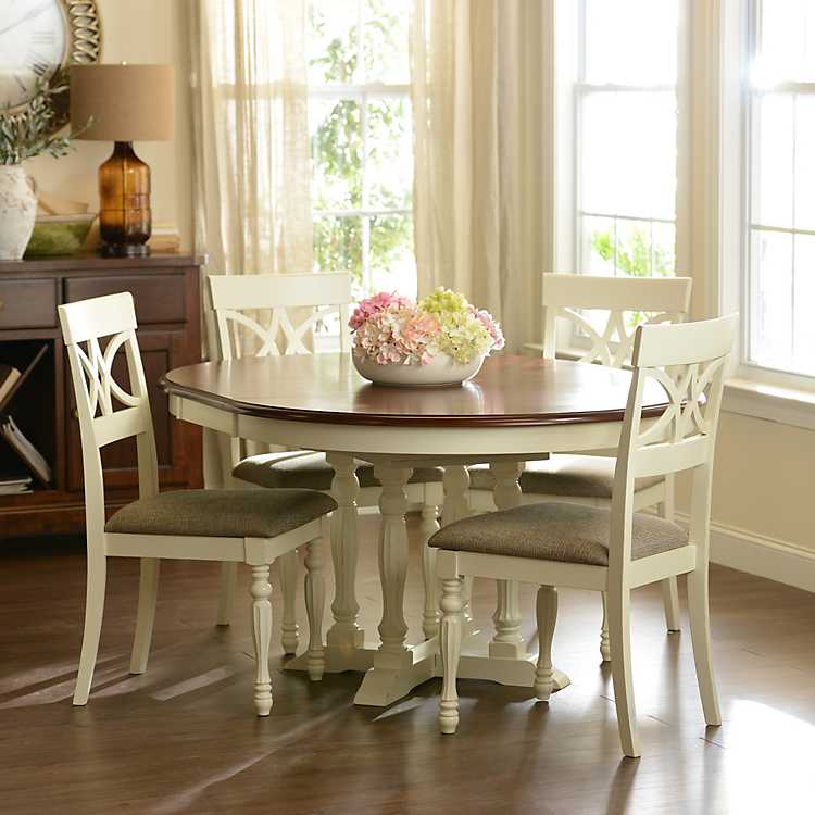 Antique White Round Dining Table, Round Antique White Kitchen Table