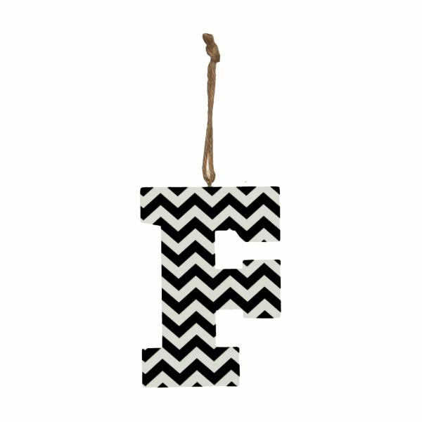 Black Chevron Monogram F Hanging Letter Kirklands