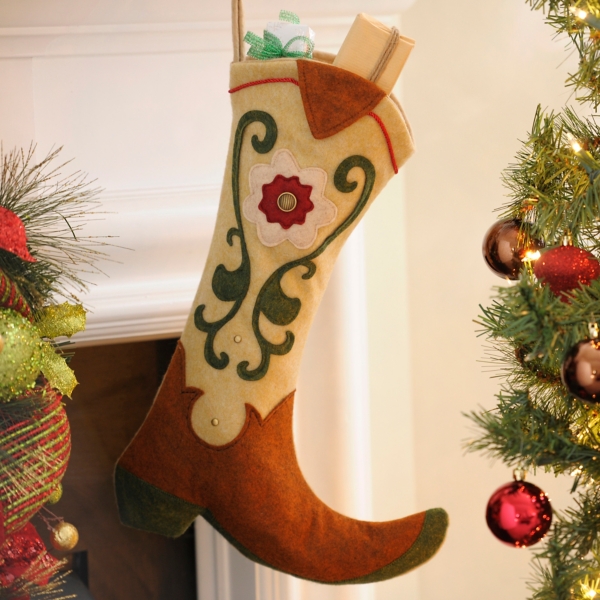 Brown & Tan Western Boot Stocking Kirklands Home