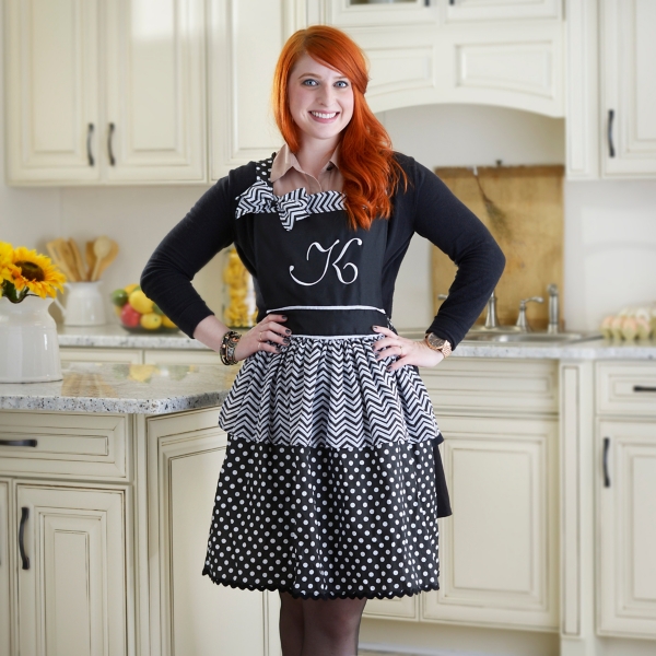 Black and White Monogram Chevron Aprons Kirklands Home