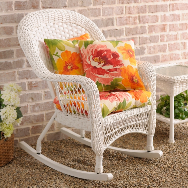 White wicker rocking chair new arrivals