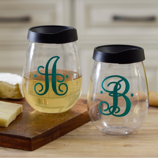 Stemless Acrylic Wine Glass Acrylic Wine Glasses With Monogram