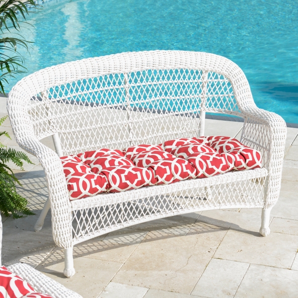 White wicker deals loveseat outdoor