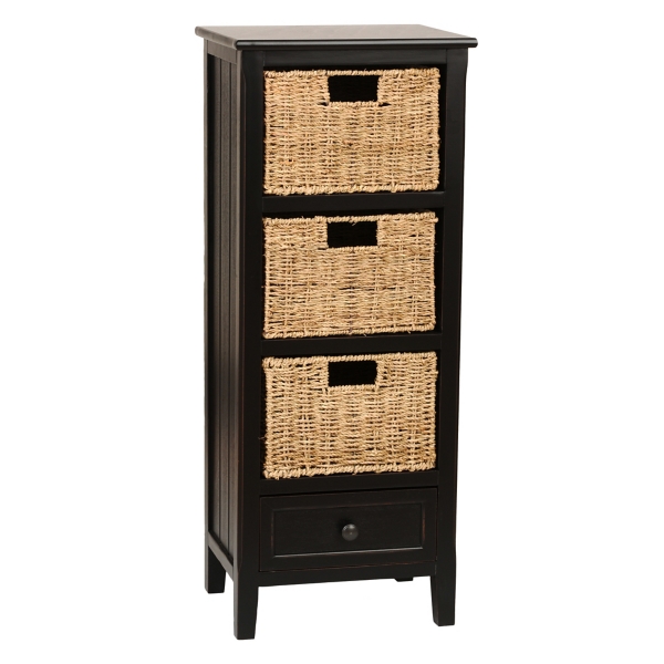 Black Beadboard 4Drawer Storage Chest Kirklands Home