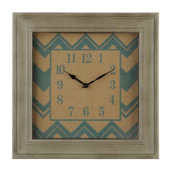 Blue Chevron Burlap Clock Kirklands Home