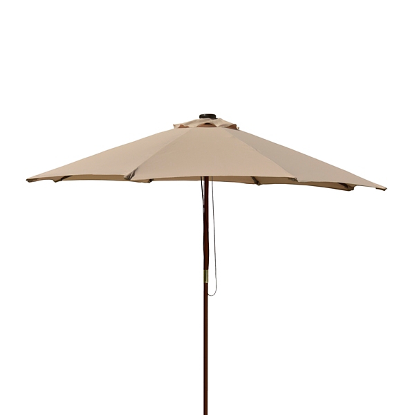 Tan Solar Powered Led Patio Umbrella Kirklands