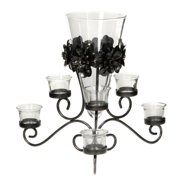 Brushed Metal Flowers Candle Centerpiece Kirklands Home
