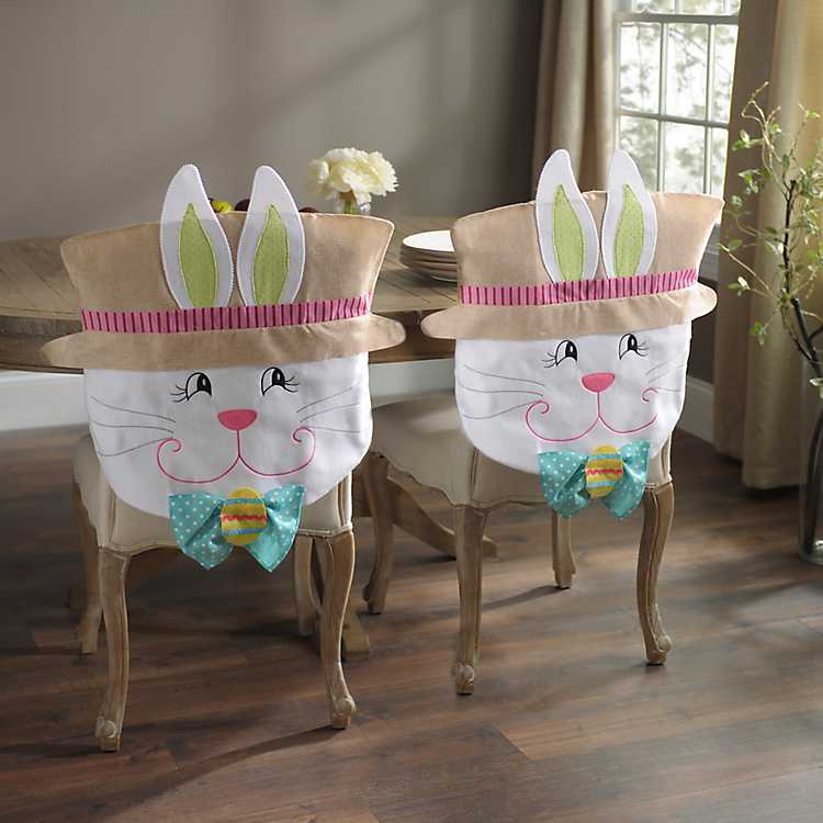 Easter Bunny Boy Chair Covers, Set of 2