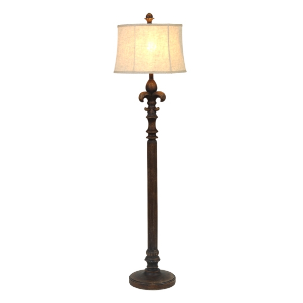 Distressed Fleur-de-lis Floor Lamp 