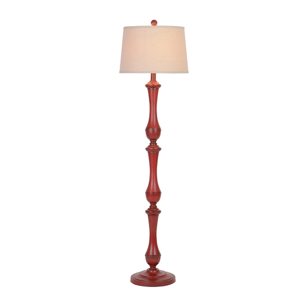 red floor lamp