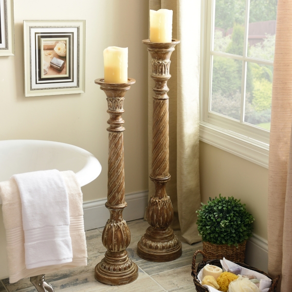 Honey Spiral Floor Candle Holder, 42 in.