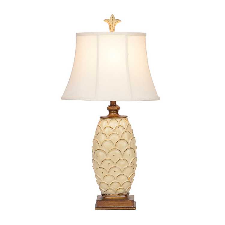 Antique White French Country Table Lamp, Country End Table Lamps