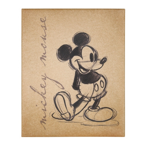 Canvas print Mickey Mouse - Textured Sketch