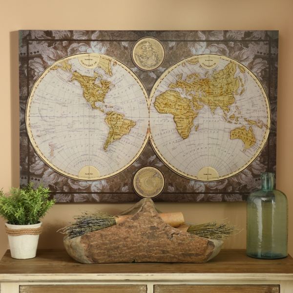 Kirklands World Map Canvas Antique World Map Canvas Art Print | Kirklands Home