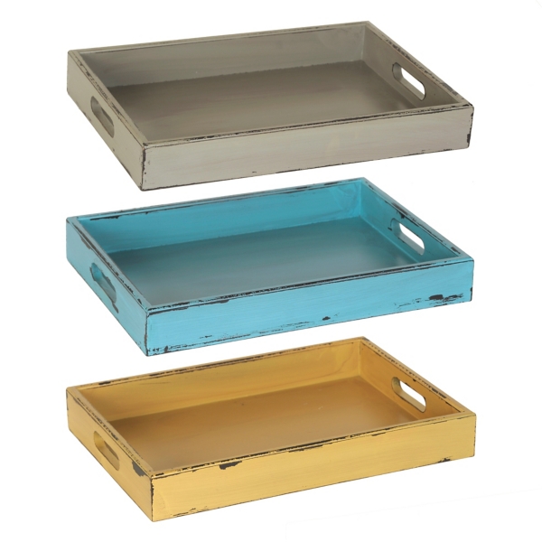 Rustic Distressed Wooden Trays, 16x11 Kirklands Home