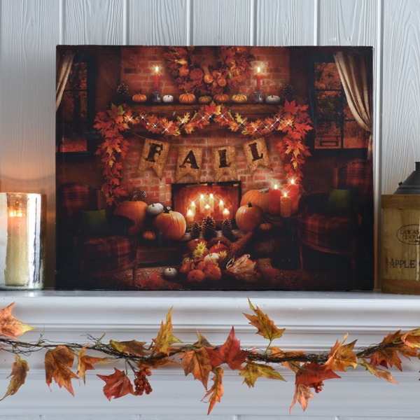 Fire Place LED Canvas Art Print | Kirklands Home