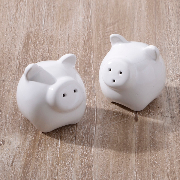 White Pigs Salt and Pepper Shaker Set Kirklands Home
