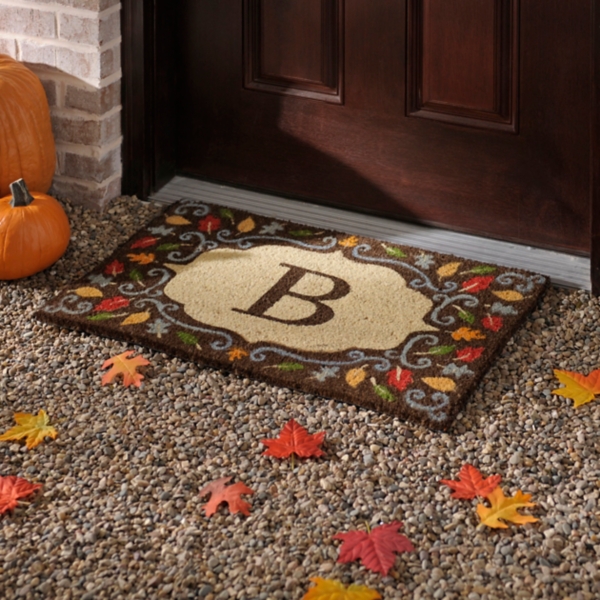 Monogram B Harvest Leaf Doormat Kirklands Home
