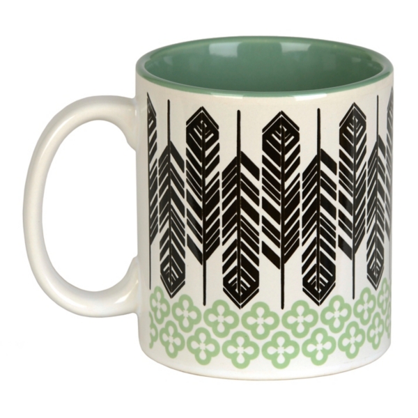 Green Feathers Mug Kirklands Home