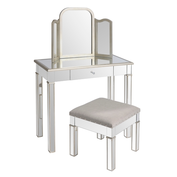 Silver Mirrored Vanity Set Kirklands