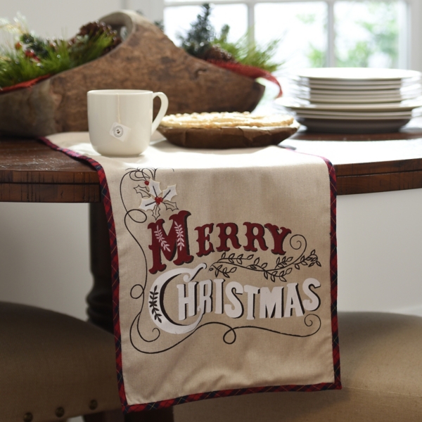 Merry Christmas Chalk Art Table Runner Kirklands Home
