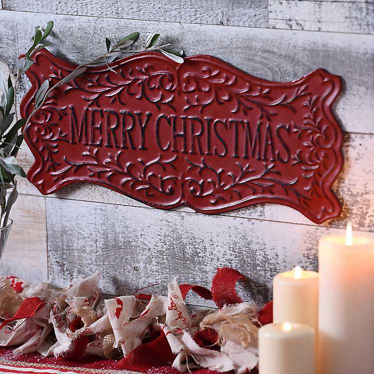 Details about   Distressed Merry Christmas Nostalgic Banner 31" Metal Sign 