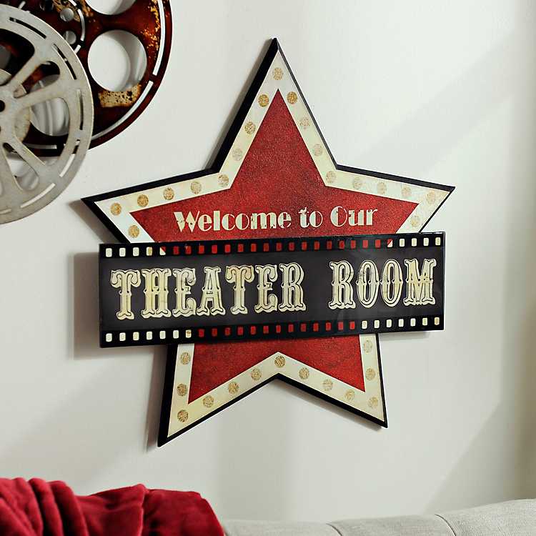 Welcome To Our Theater Room Wooden Plaque Kirklands