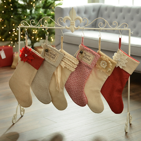 New Kirklands Antique Gold Fleur De Lis Stocking Holder Christmas Holiday 