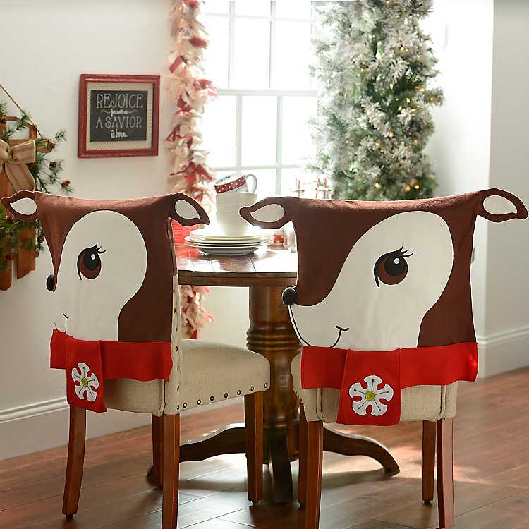 Reindeer Chair Covers Set Of 2 Kirklands, Kirkland Dining Room Chair Covers