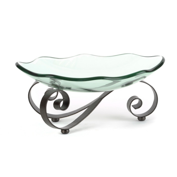Scalloped Glass Bowl with Scrolled Stand Kirklands Home