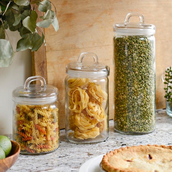 Clear Glass Canisters with Lids, Set of 3 Kirklands Home