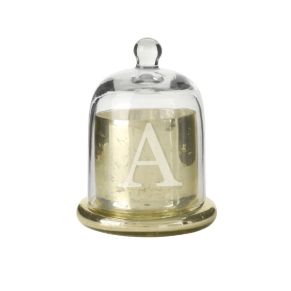 Gold Mercury Glass Monogram A Cloche Candle Holder Kirklands Home