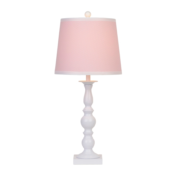 table lamp with pink shade