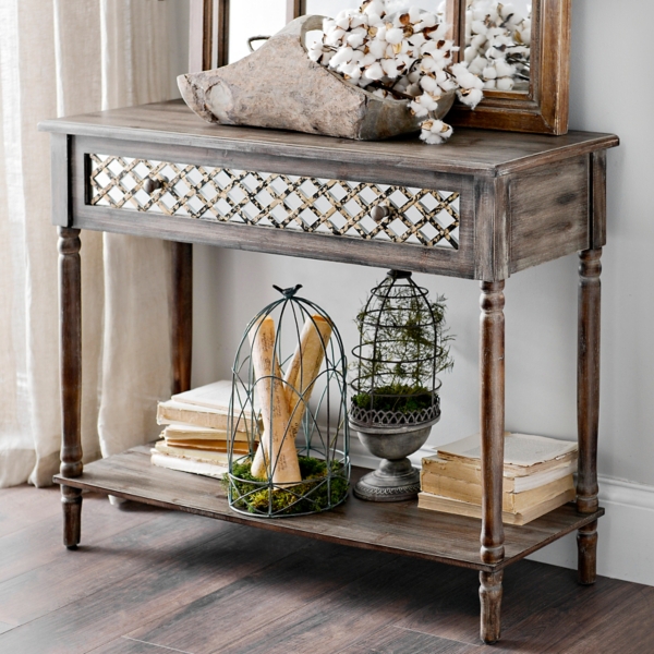 Small Console Table With Mirror Off 69, Annesley Petite Console Table