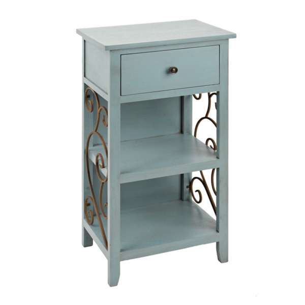 Turquoise Scroll 2Shelf Side Table Kirklands Home