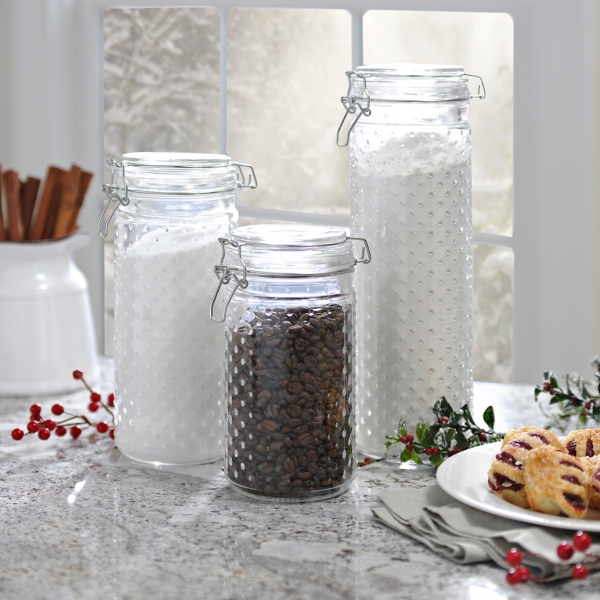 Hobnail Glass Canisters, Set of 3 Kirklands Home