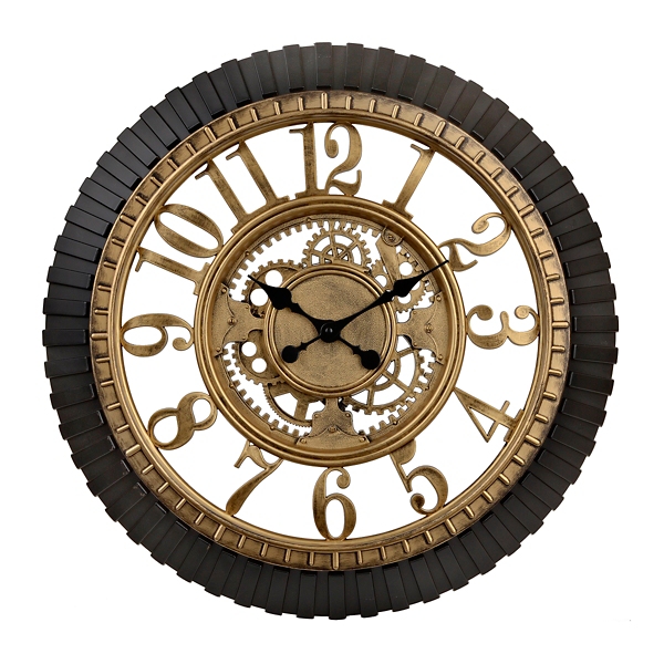 Antique Gold and Black Gear Clock Kirklands Home