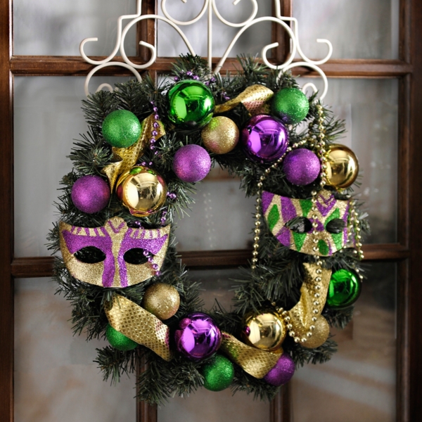 Mardi Gras Mask and Bead Wreath Kirklands Home